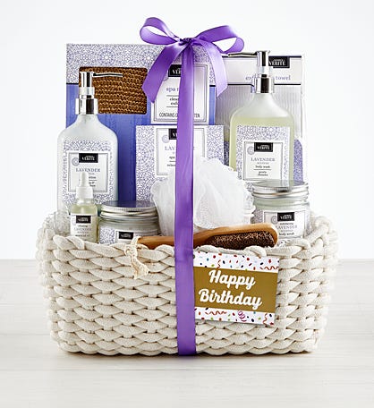 It's Your Birthday! Denarii Lavender Spa Basket